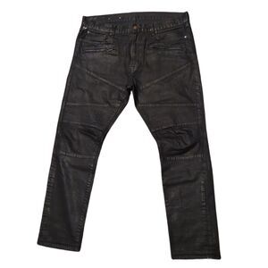 Ralph Lauren Denim & Supply Waxed Biker Jeans Balmain Inspired Size 36x32